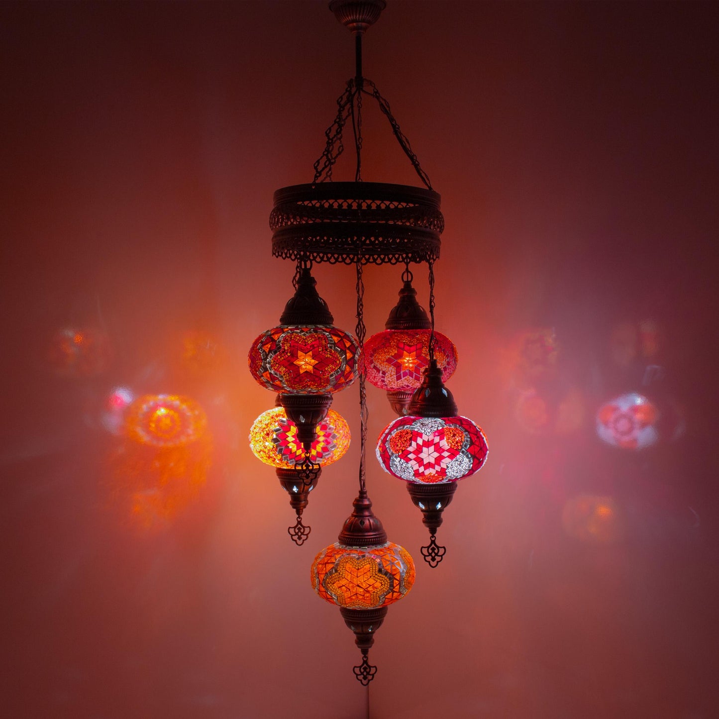 5 Globes Turkish Chandelier