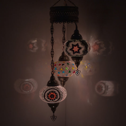 Turkish Moroccan Mosaic Hanging Ceiling Lantern Lamp