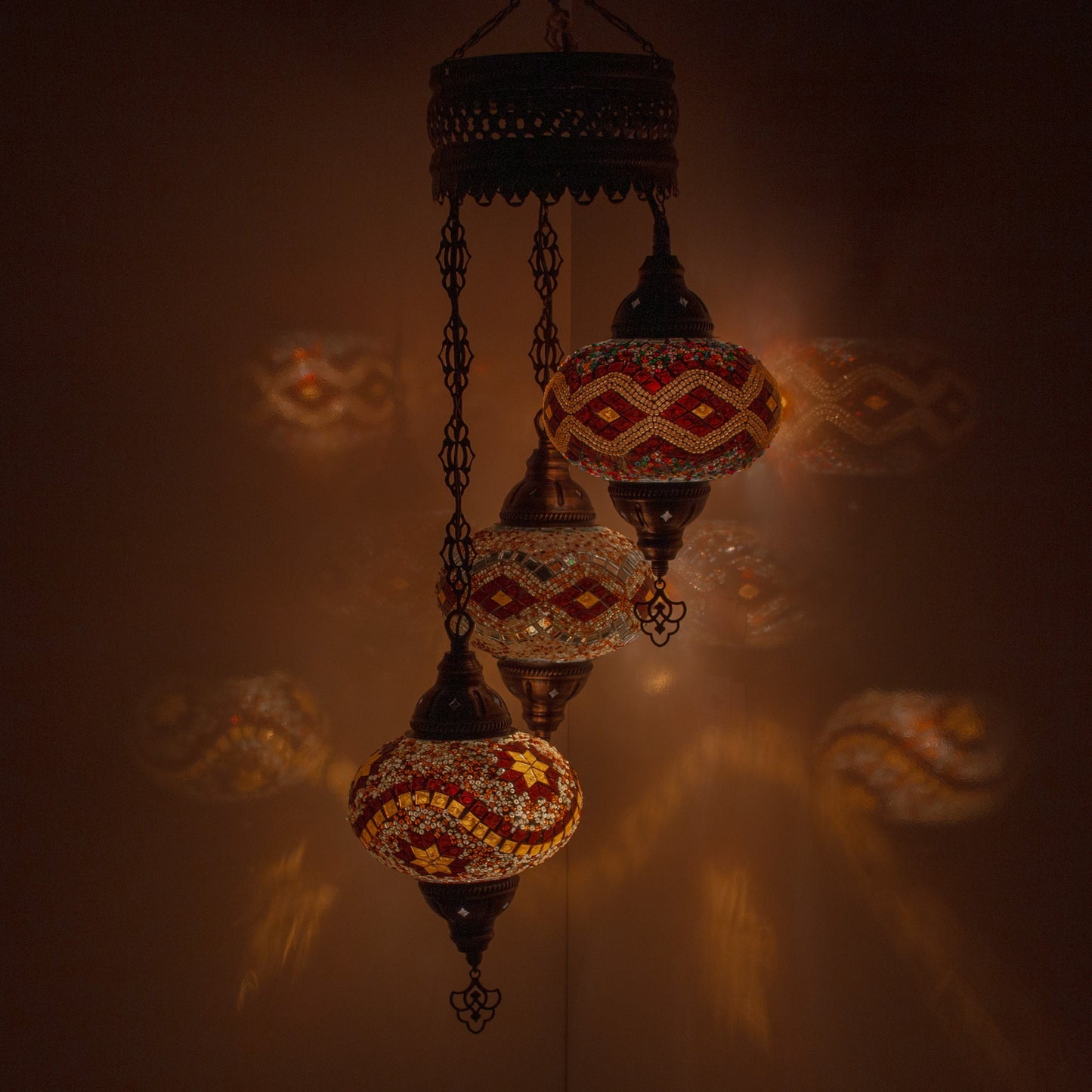 Turkish Moroccan Mosaic Hanging Ceiling Lantern Lamp