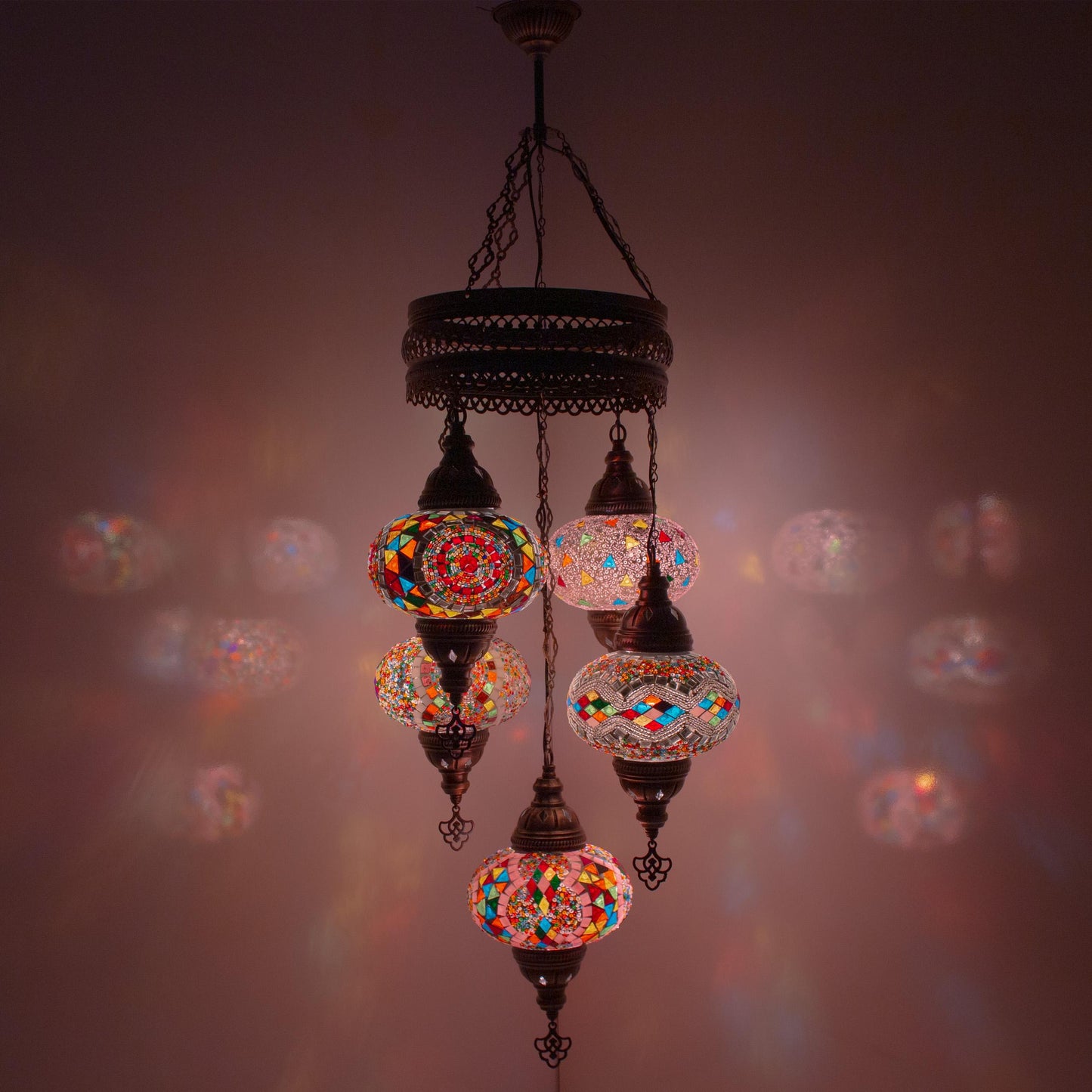 5 Globes Turkish Chandelier