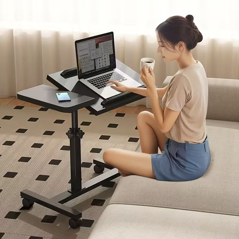 A 4-wheeled Portable Laptop Desk, A Multi-functional Tray Stand