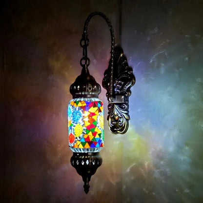 Handcrafted Turkish Mosaic Wall Light – Retro Moroccan Lamp for Living Room or Bedroom Decor
