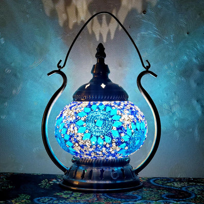 Blue Turkish Mosaic Lamp Kit Portable Desk Lamp