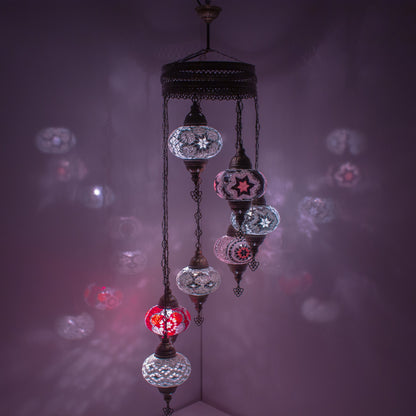 7 Globes Turkish Mosaic Pendant Lamp