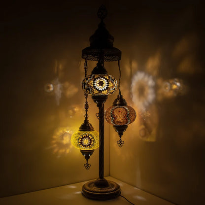 3 Globes Turkish Moroccan Mosaic Floor Lamp