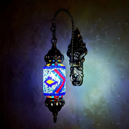 Handcrafted Turkish Mosaic Wall Light – Retro Moroccan Lamp for Living Room or Bedroom Decor