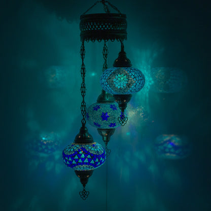 Turkish Moroccan Mosaic Hanging Ceiling Lantern Lamp