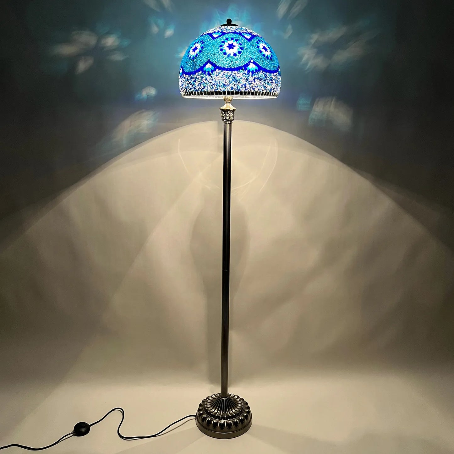 Mosaic Turkish Floor Lamps – Moroccan Bohemian Decor with Handcrafted Mosaic Glass