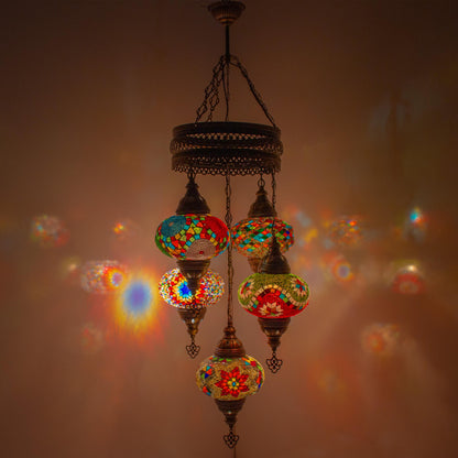 5 Globes Turkish Chandelier