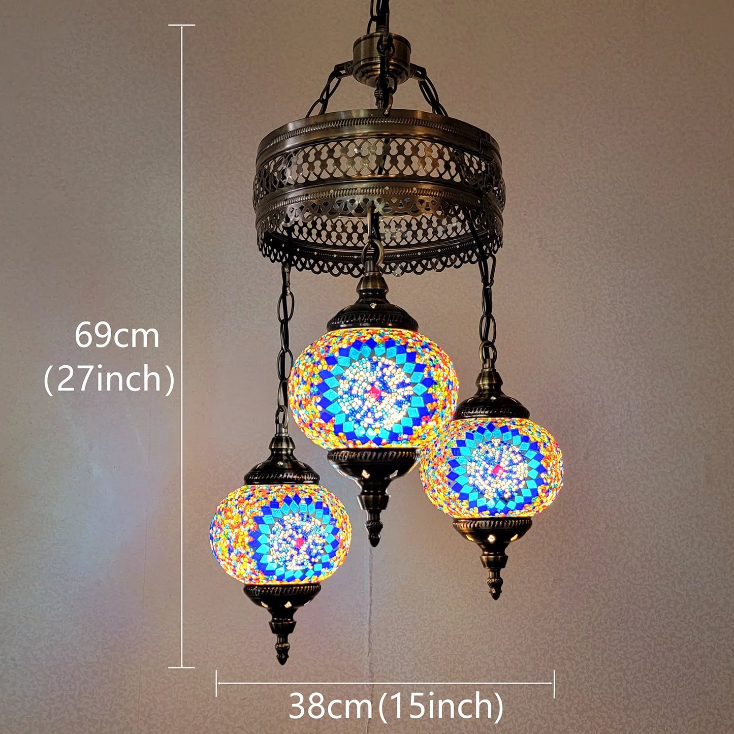 3 Globe Mosaic Hanging Lamp - 2