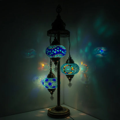 3 Globes Turkish Moroccan Mosaic Floor Lamp