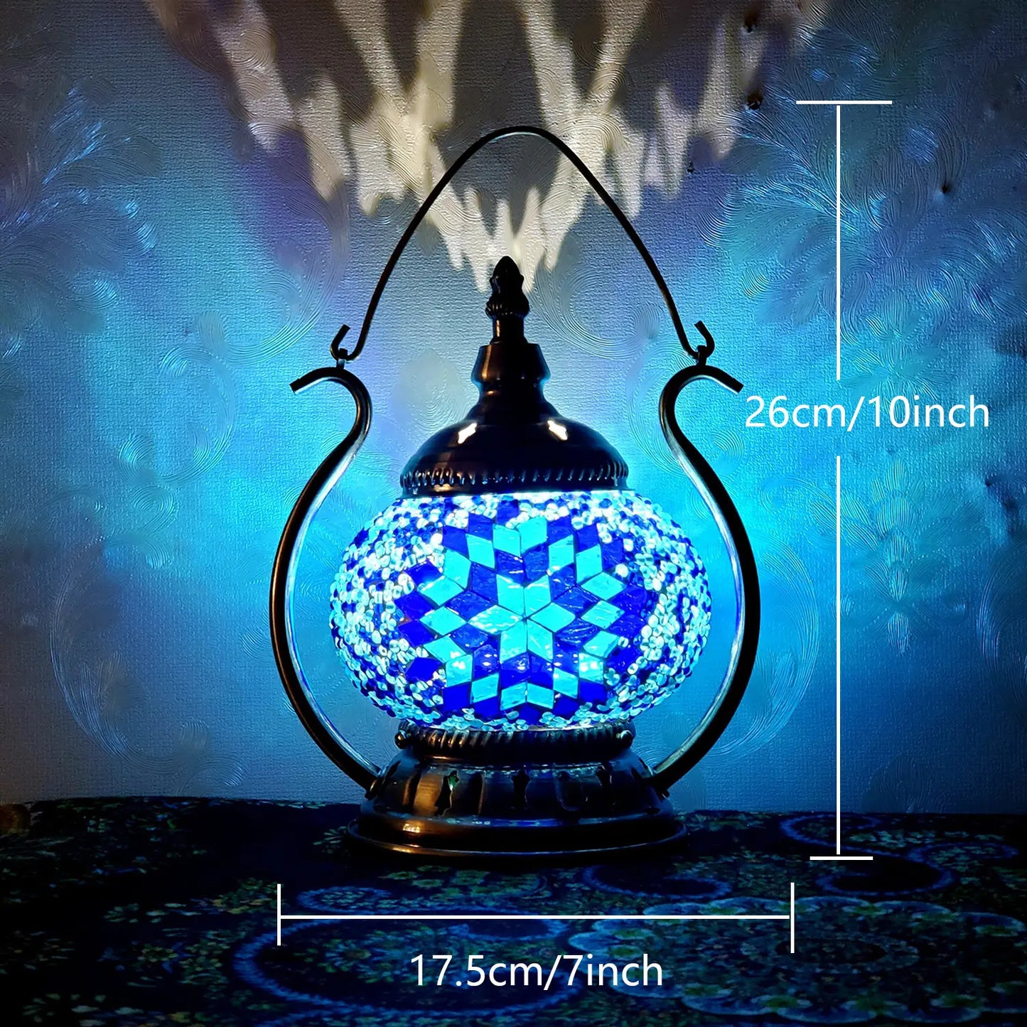 Blue Turkish Mosaic Lamp Kit Portable Desk Lamp