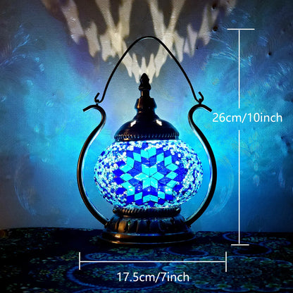 Blue Turkish Mosaic Lamp Kit Portable Desk Lamp