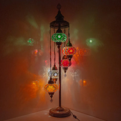 5 Globes Turkish Moroccan Mosaic Floor Lamp