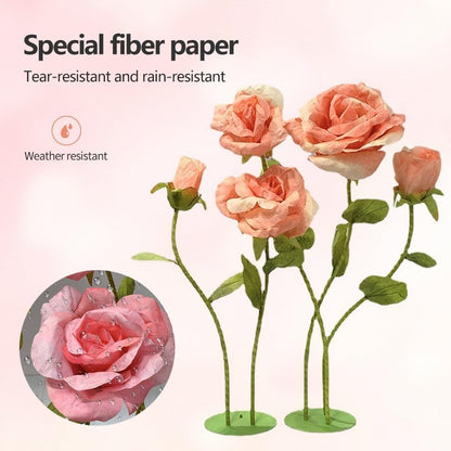 Giant Flowers for Decoration, 5-Pack Large Pink Artificial Flowers with Stems and Stands, 5.9Ft, Various Sizes, Bold and Festive Style, Perfect for Wedding, Party, Home Decor, Photography Props