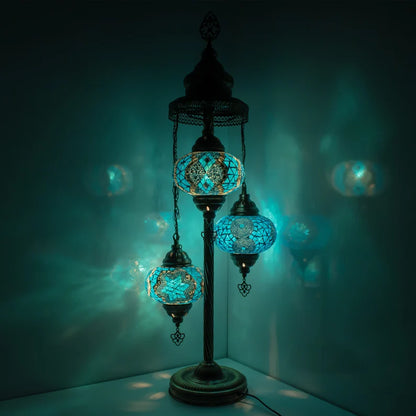 3 Globes Turkish Moroccan Mosaic Floor Lamp