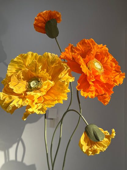 Orange And Yellow Giant Vertical Paper Flowers