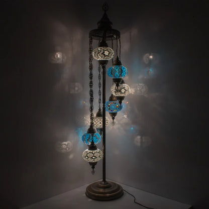 7 Globes Turkish Moroccan Mosaic Floor Lamp
