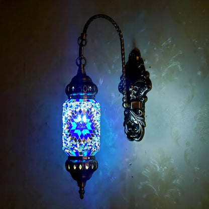 Handcrafted Turkish Mosaic Wall Light – Retro Moroccan Lamp for Living Room or Bedroom Decor