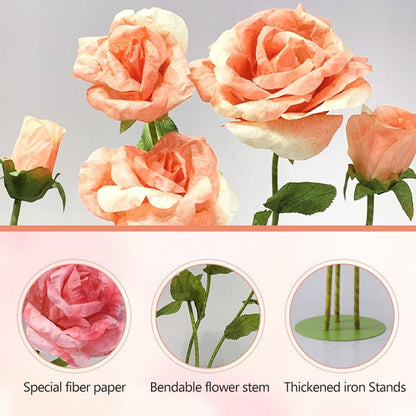 Giant Flowers for Decoration, 5-Pack Large Pink Artificial Flowers with Stems and Stands, 5.9Ft, Various Sizes, Bold and Festive Style, Perfect for Wedding, Party, Home Decor, Photography Props