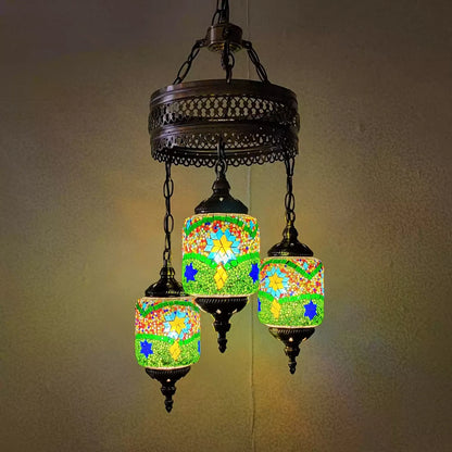 3 Globe Mosaic Hanging Lamp