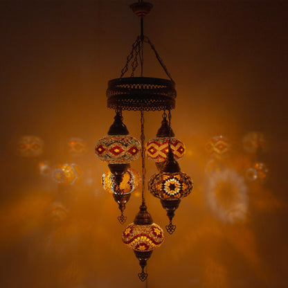 5 Globes Turkish Chandelier
