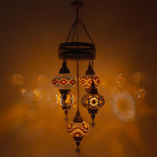 5 Globes Turkish Chandelier