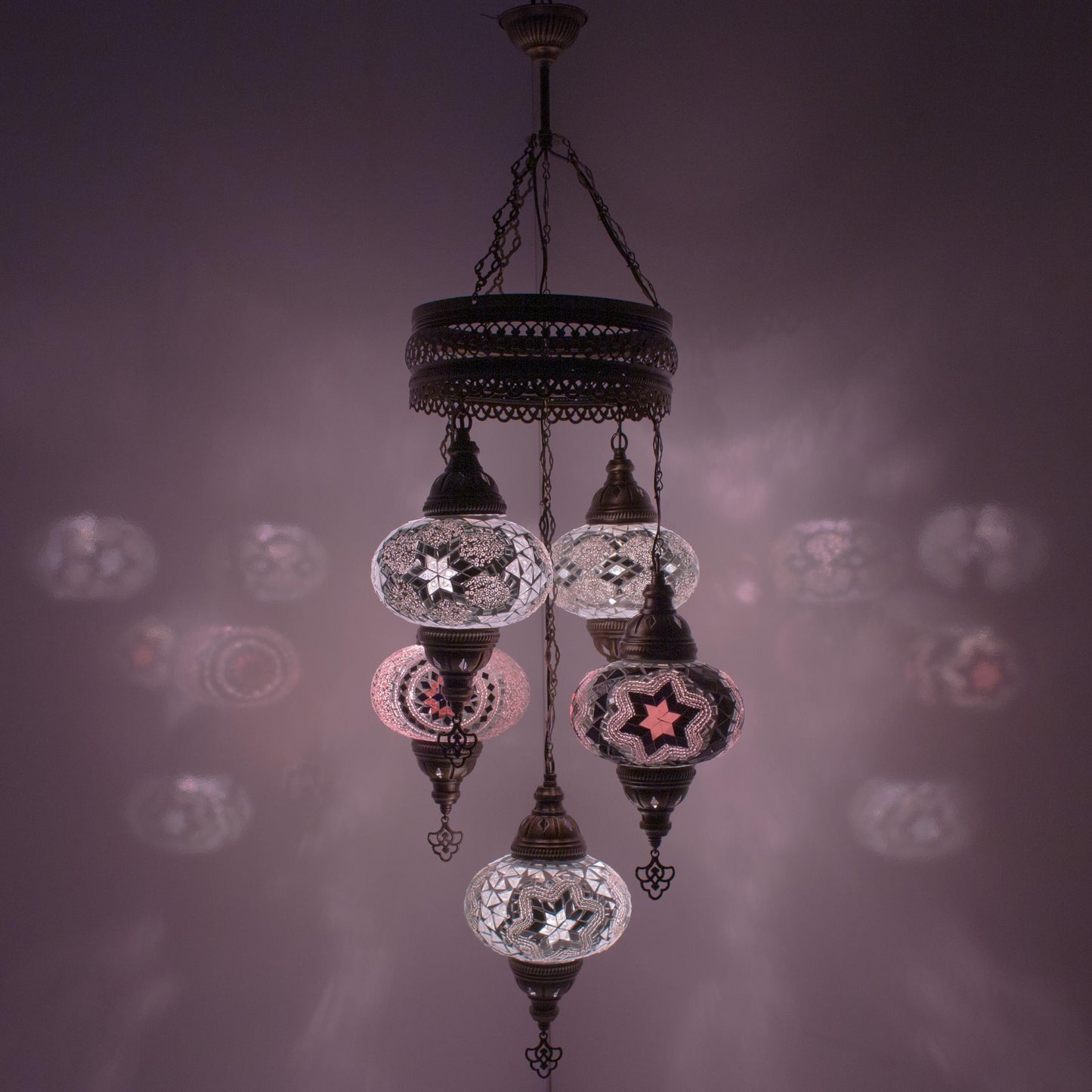 5 Globes Turkish Chandelier