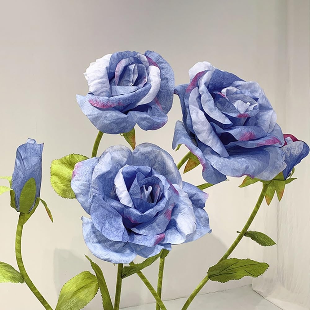 Giant Flowers for Decoration, 5-Pack Large Pink Artificial Flowers with Stems and Stands, 5.9Ft, Various Sizes, Bold and Festive Style, Perfect for Wedding, Party, Home Decor, Photography Props